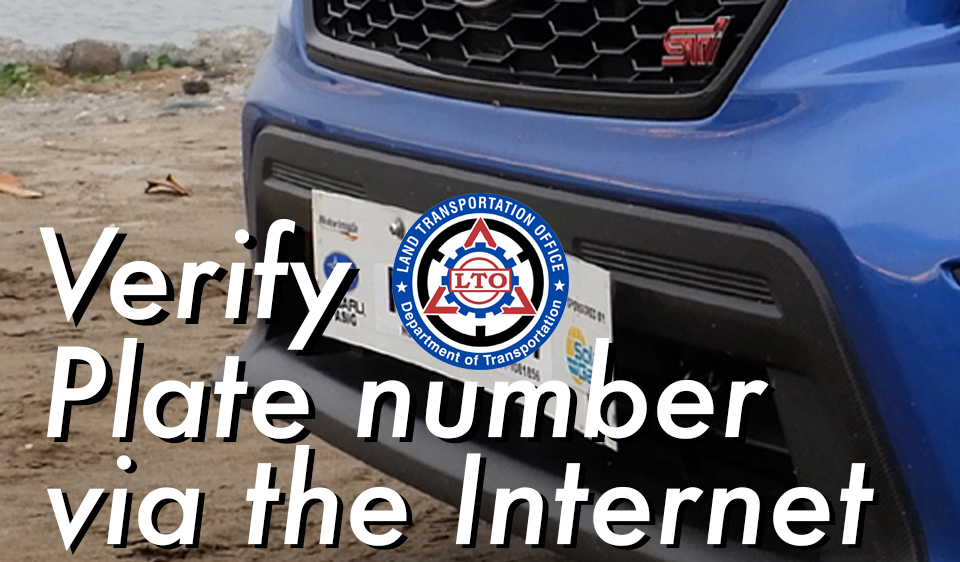 How to verify vehicle LTO plate number via Internet?